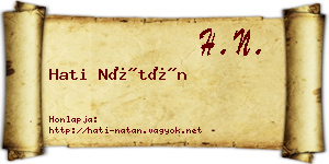 Hati Nátán névjegykártya